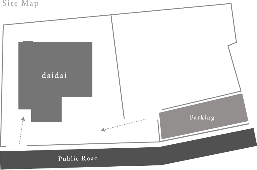 Map showing route from the parking area to the inn